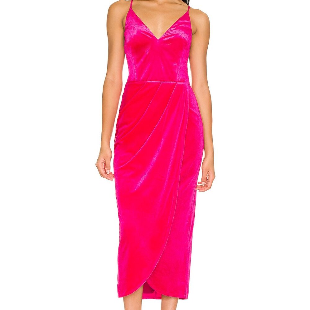 Yumi Kim Felicity Dress in Fuschia Velvet
